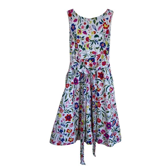 Boden Sz 4 US ‘Jade’ Fit & Flare Dress Linen Blend Folk Pop Boho Floral Print - Picture 4 of 16